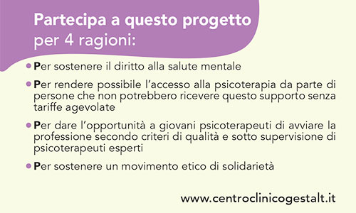 Sostieni il Centro Clinico e di Ricerca in Psicoterapia