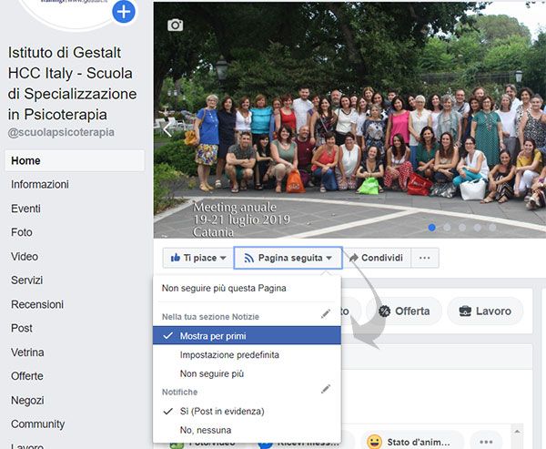 Segui la pagina facebook della Gestalt Istituto di Gestalt HCC Italy